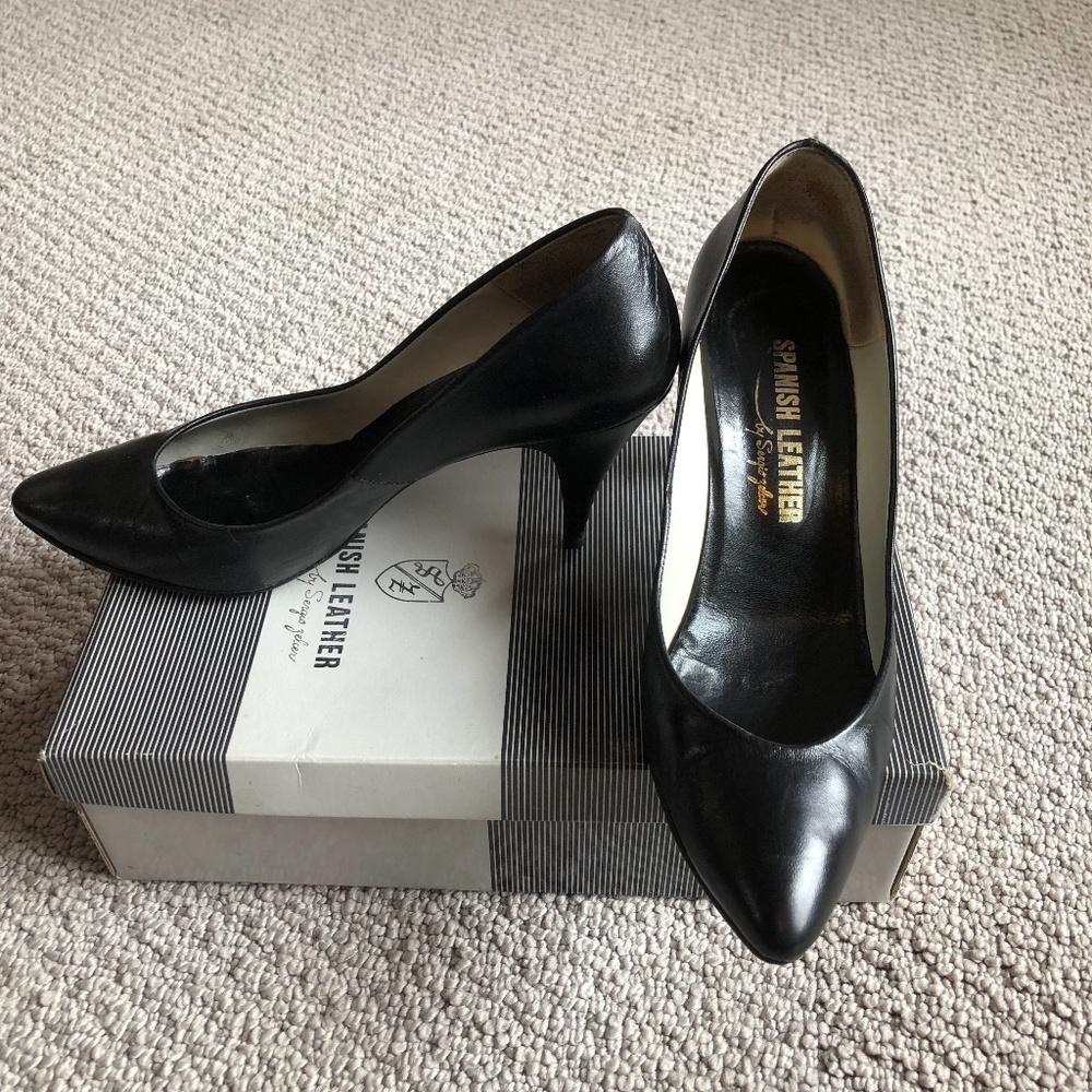 Black Leather Heels